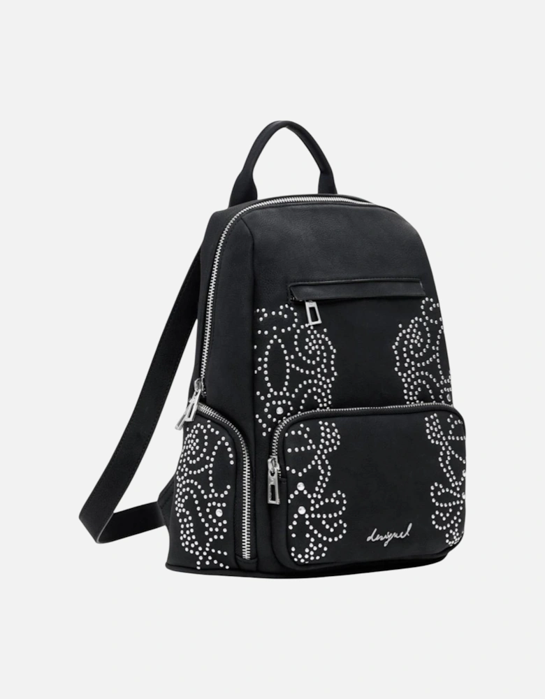 Rucksack with Zip and Multiple Pockets Women - Black Bags