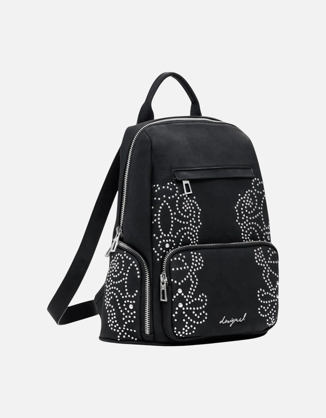 Rucksack with Zip and Multiple Pockets Women - Black Bags