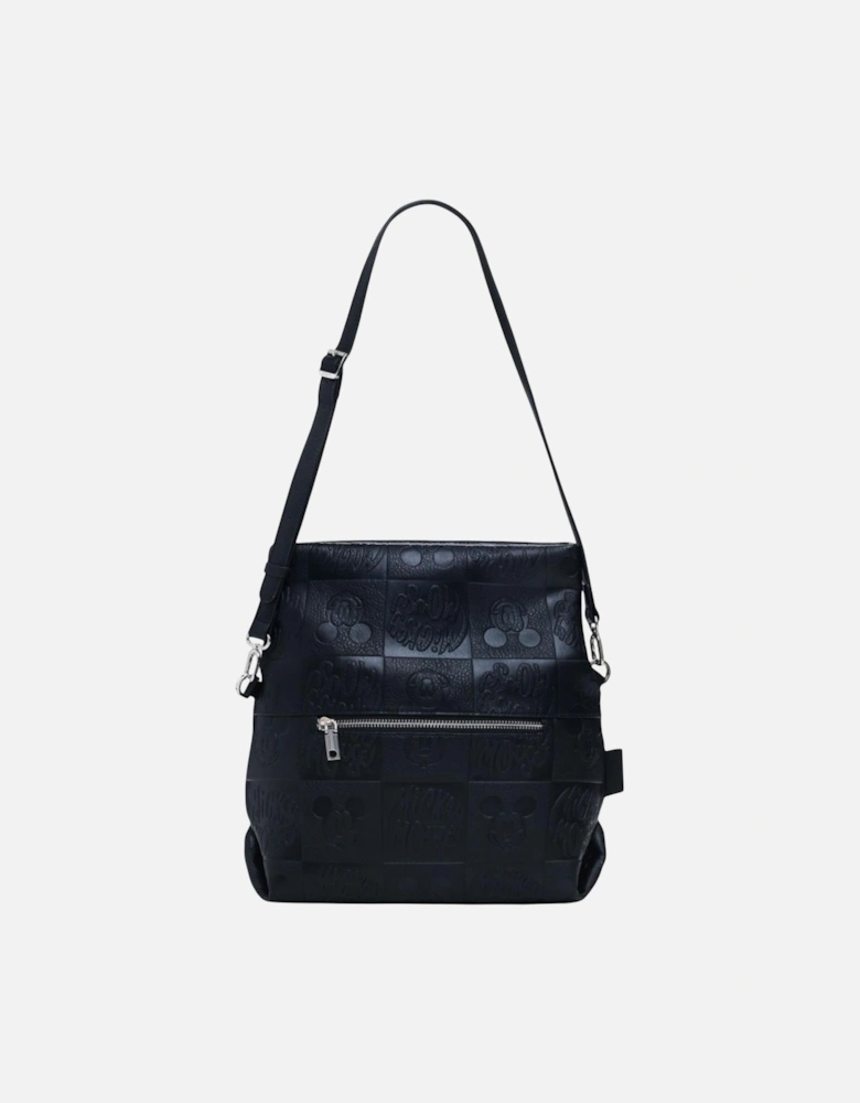 Zip Fastening Polyurethane Bag Women - Black