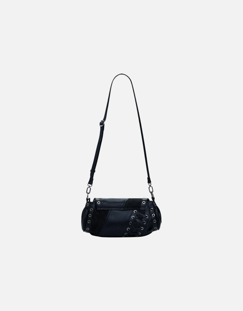 Zip Fastening Polyurethane Bag Women - Black
