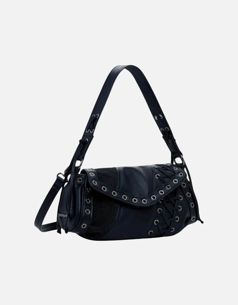 Zip Fastening Polyurethane Bag Women - Black
