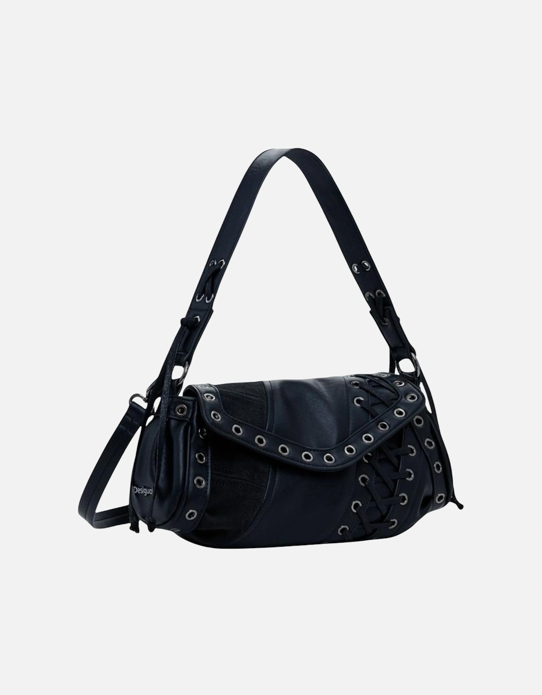 Zip Fastening Polyurethane Bag Women - Black