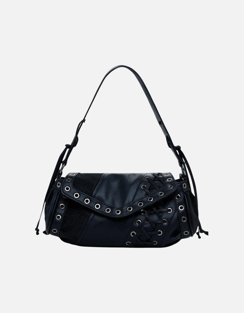 Zip Fastening Polyurethane Bag Women - Black