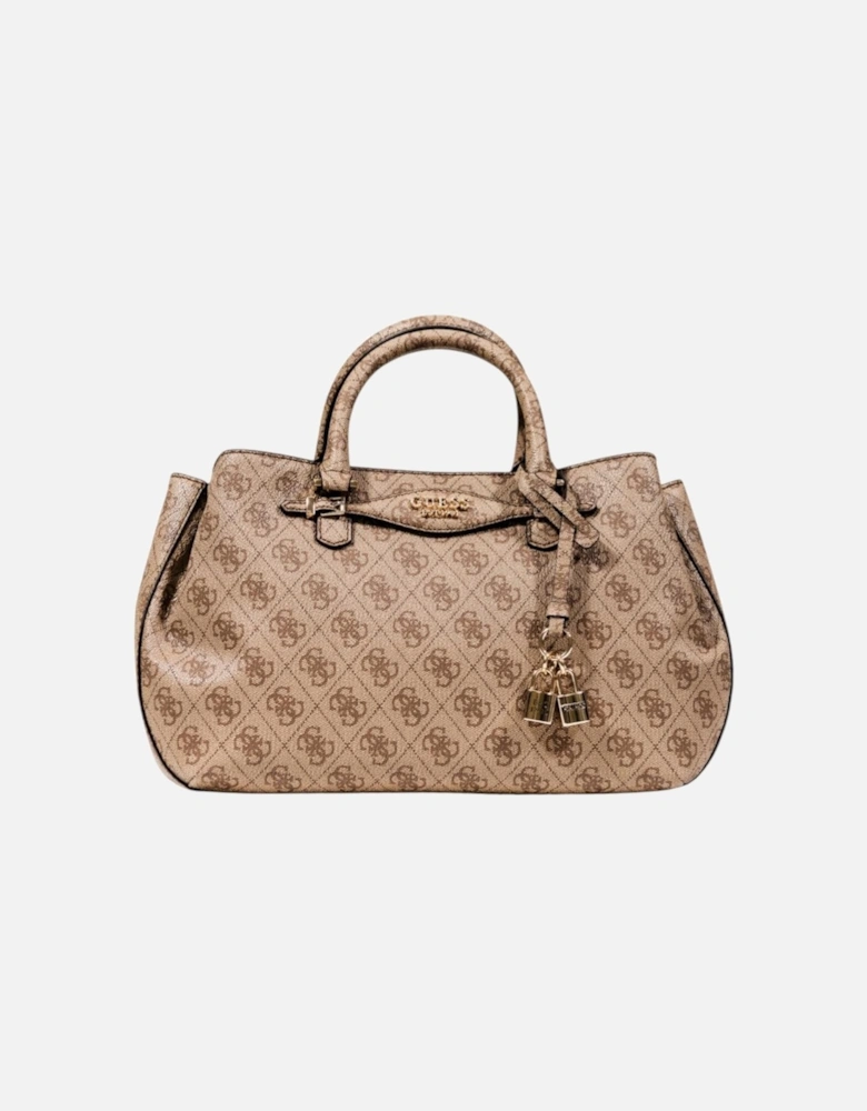 Handbag with Shoulder Strap and Zip Women - Beige Bags