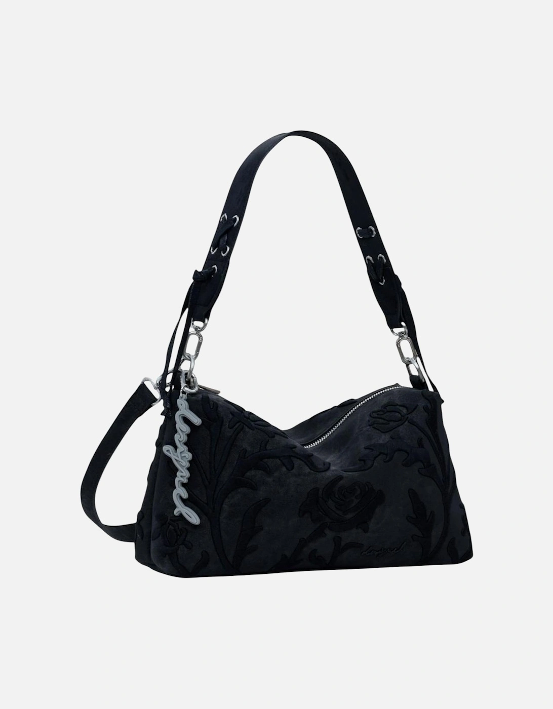 Zip Fastening Polyurethane Bag Women - Black