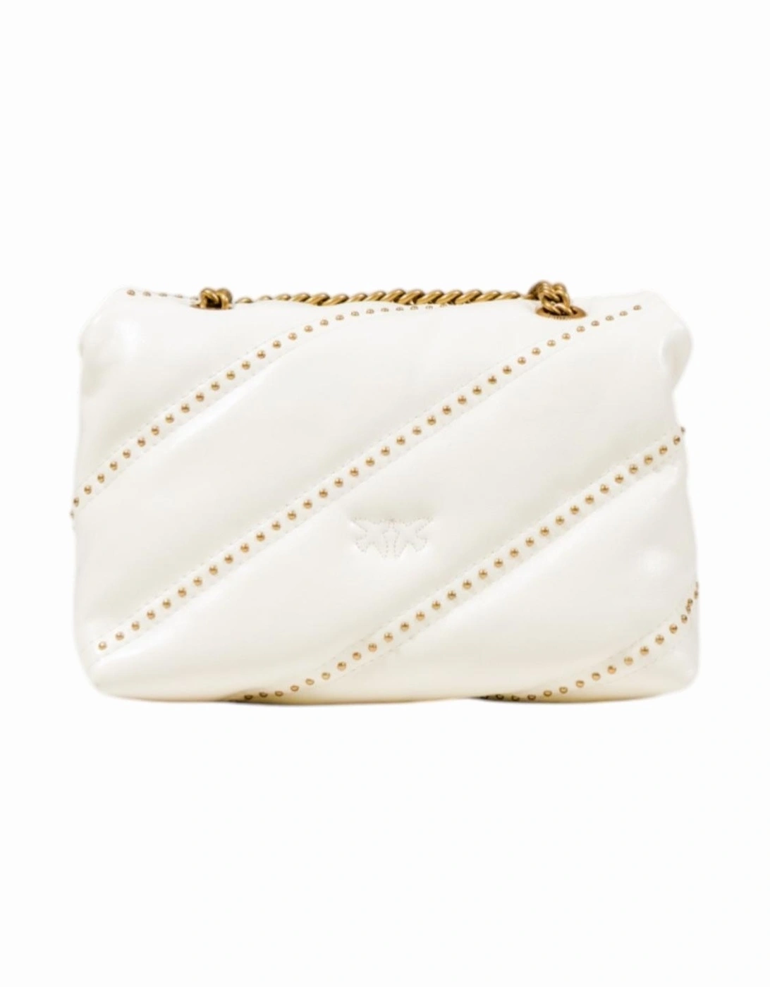 Hook Button Polyurethane Bag with Inside Compartments Women - White