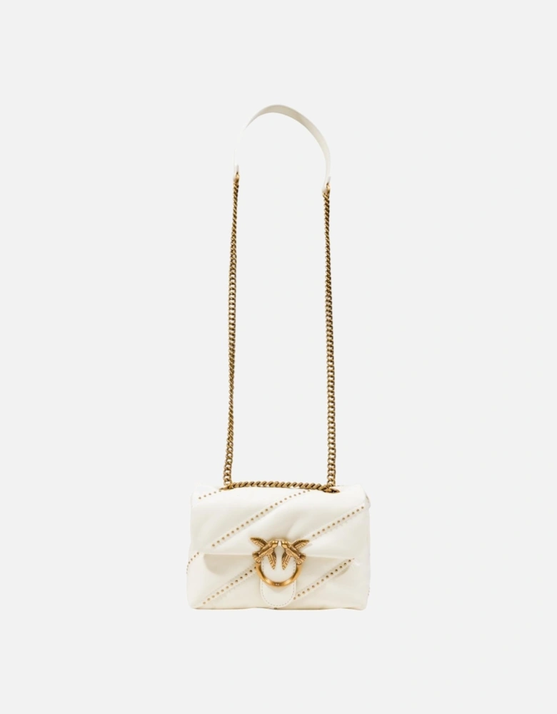 Hook Button Polyurethane Bag with Inside Compartments Women - White