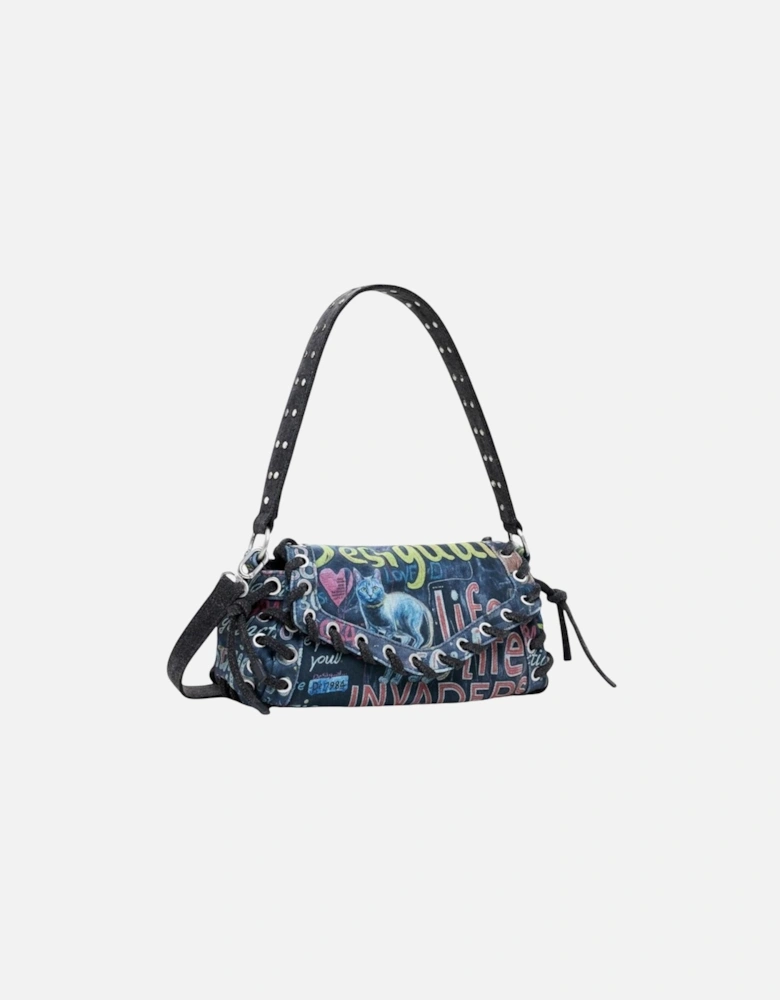 Handbag with Automatic Button Fastening and Inside Pockets Women -