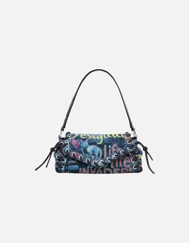 Handbag with Automatic Button Fastening and Inside Pockets Women -