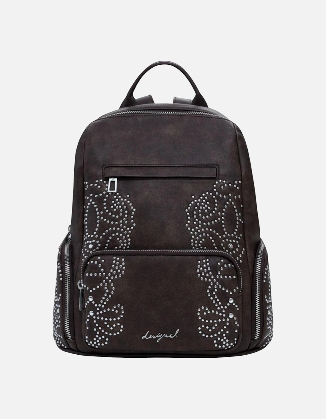 Rucksack with Zip and Multiple Pockets Women - Brown Bags, 4 of 3