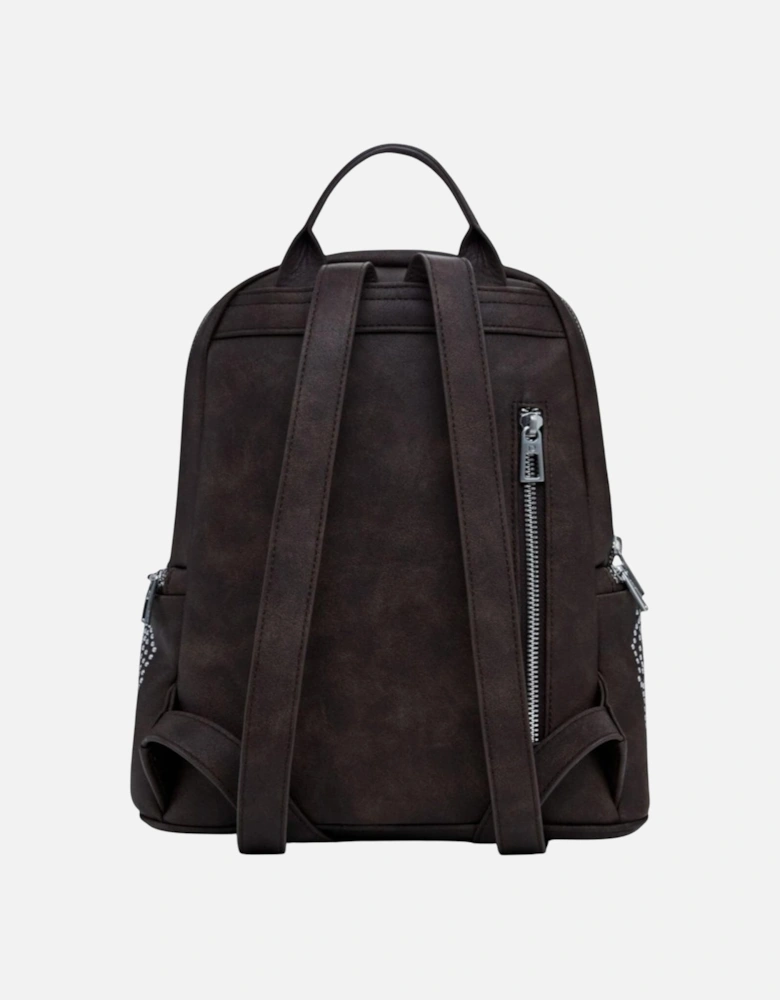 Rucksack with Zip and Multiple Pockets Women - Brown Bags