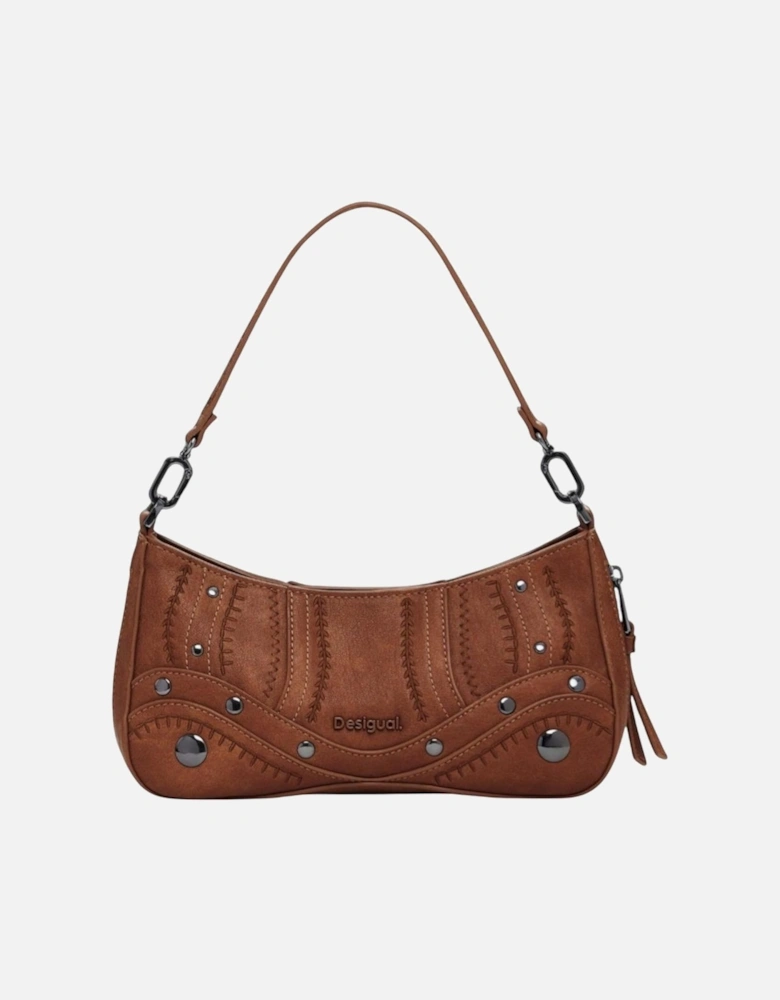 Zip Fastening Polyurethane Bag Women - Beige