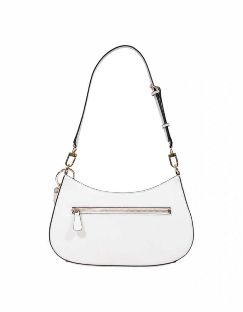 Zip Fastening Polyurethane Bag Women - White