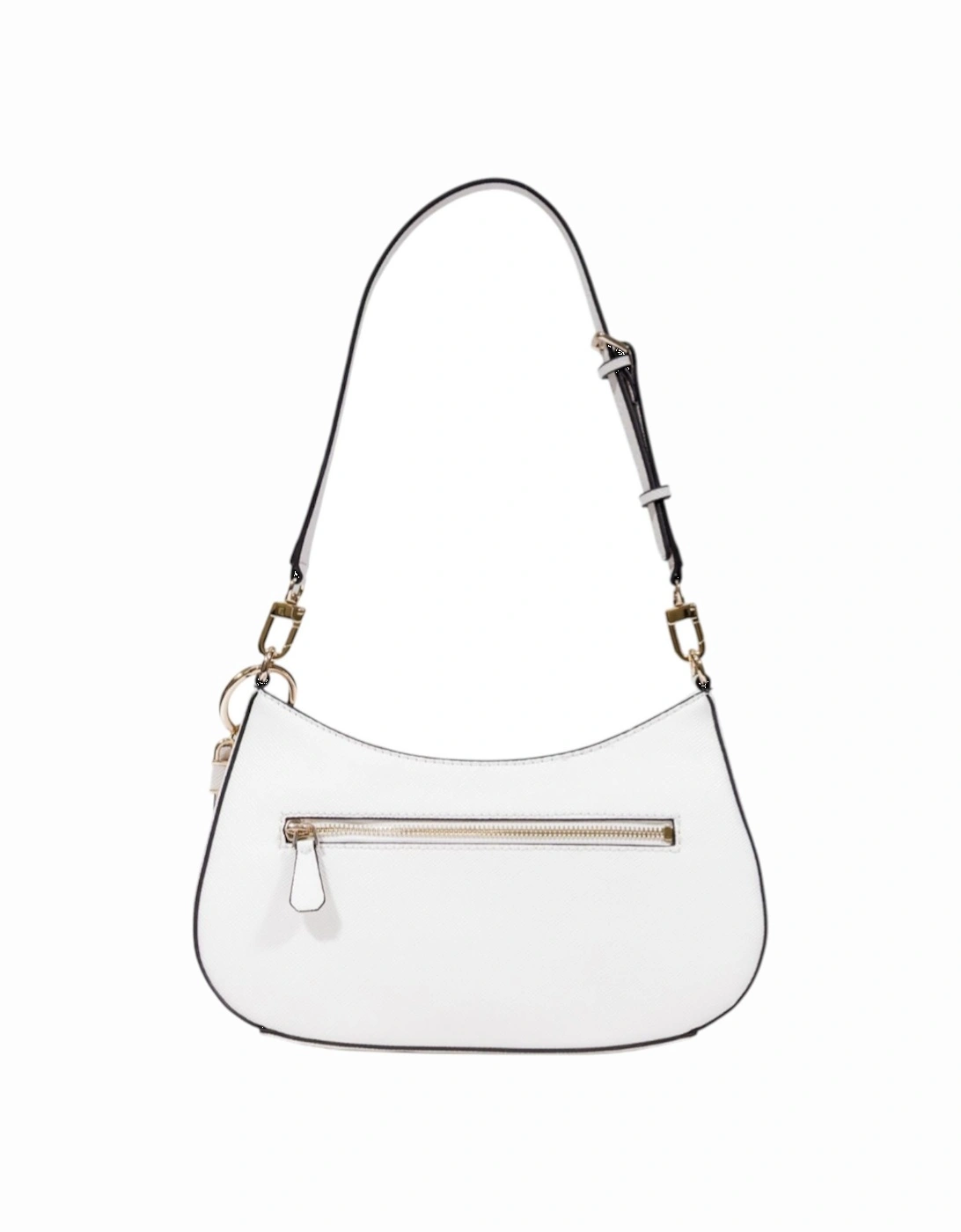 Zip Fastening Polyurethane Bag Women - White