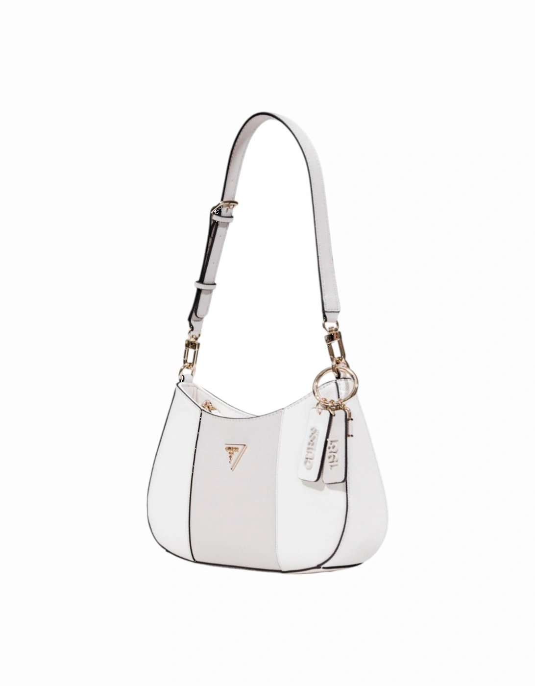 Zip Fastening Polyurethane Bag Women - White