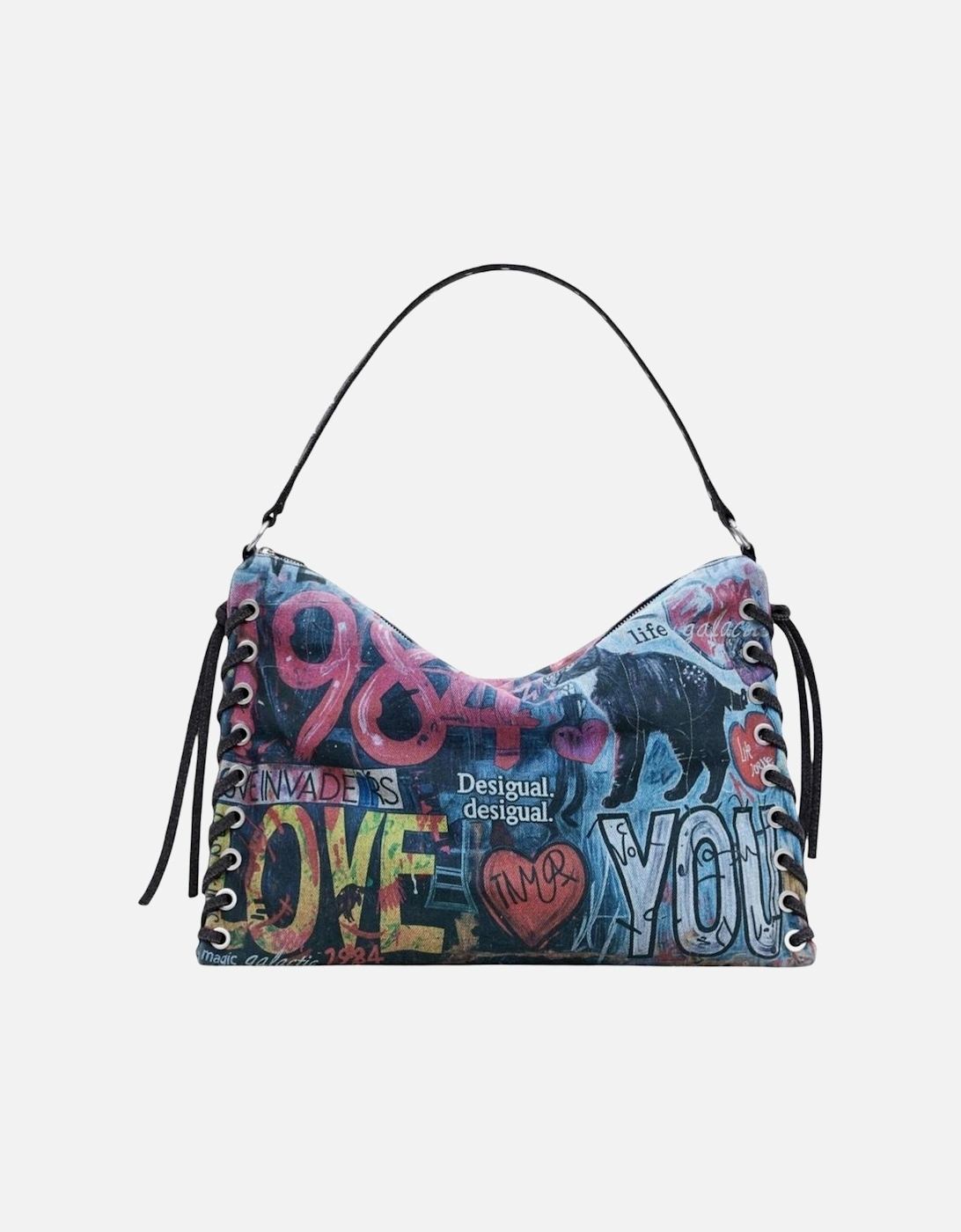 Zip-Fastening Cotton Blend Bag Women - Black, 4 of 3