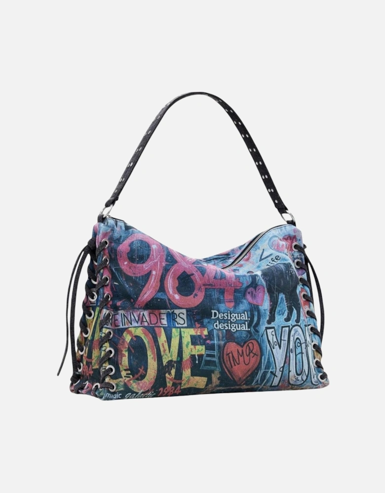 Zip-Fastening Cotton Blend Bag Women - Black