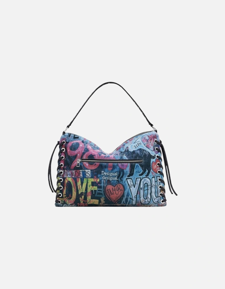 Zip-Fastening Cotton Blend Bag Women - Black