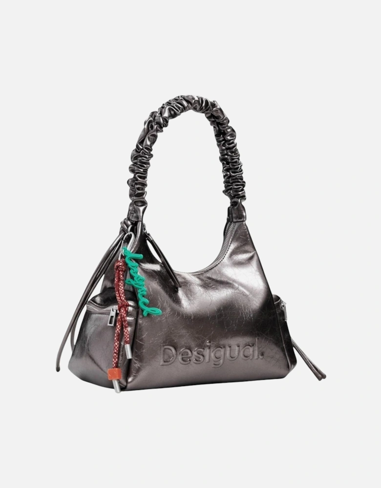 Handbag with Zip Fastening in Polyurethane Women - Grey Bags