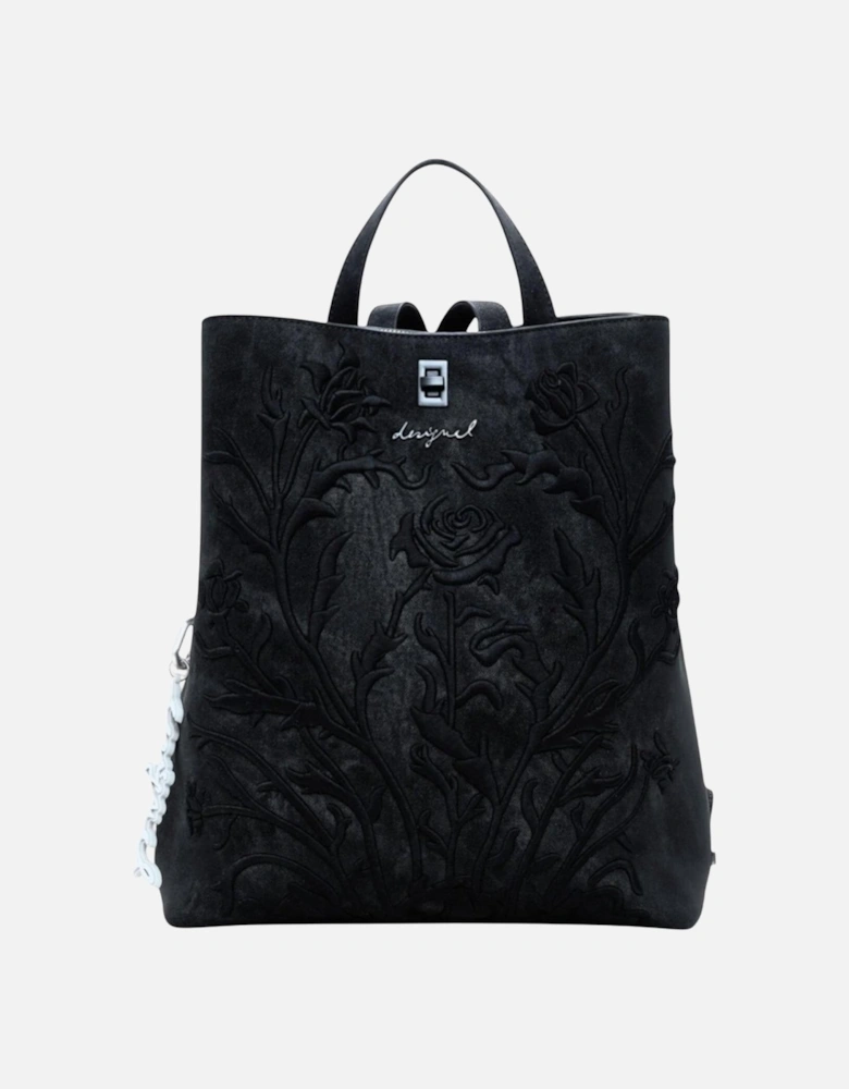 Elegant Textured Tote Bag with Zipper Closure Women - Black