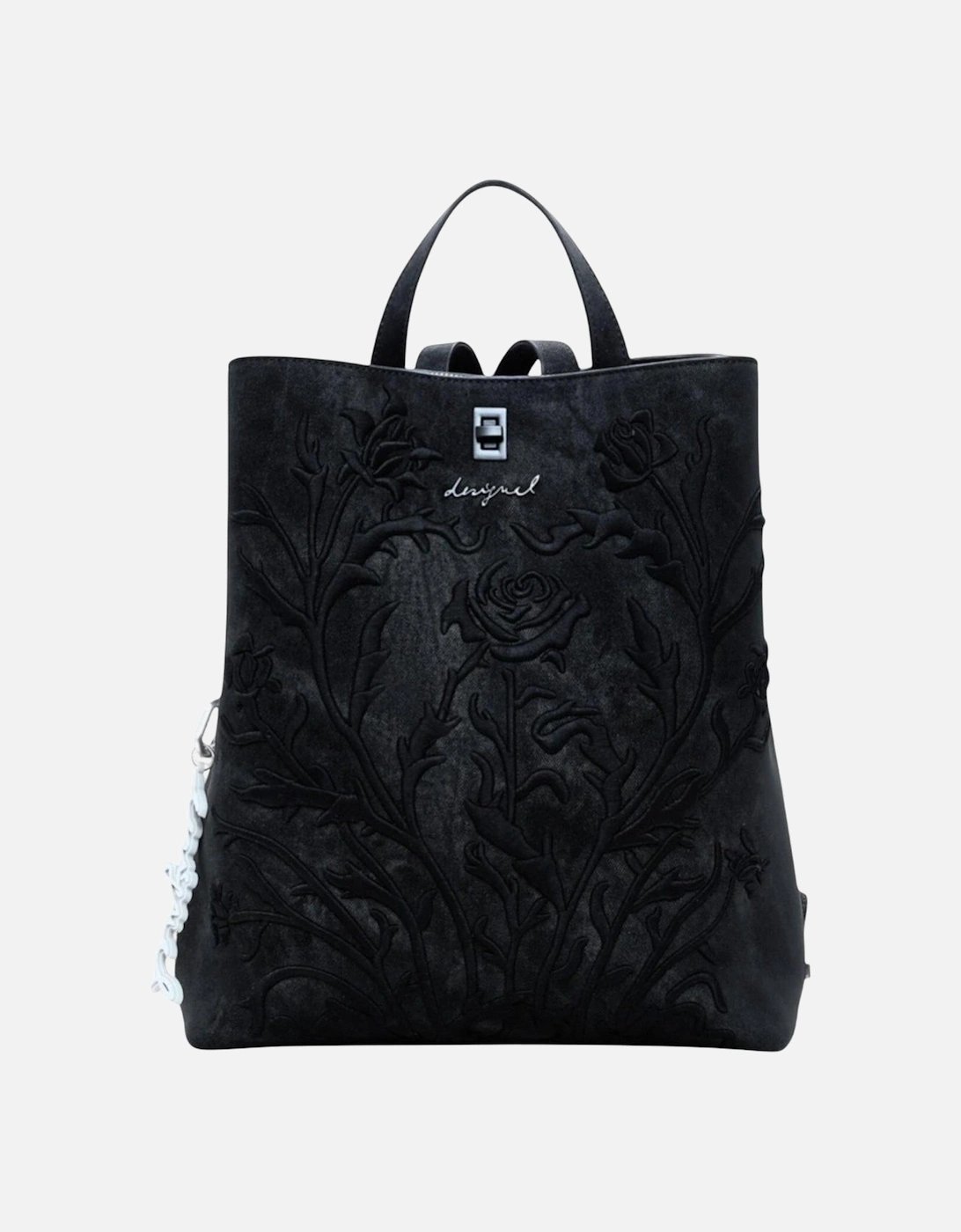 Elegant Textured Tote Bag with Zipper Closure Women - Black, 4 of 3