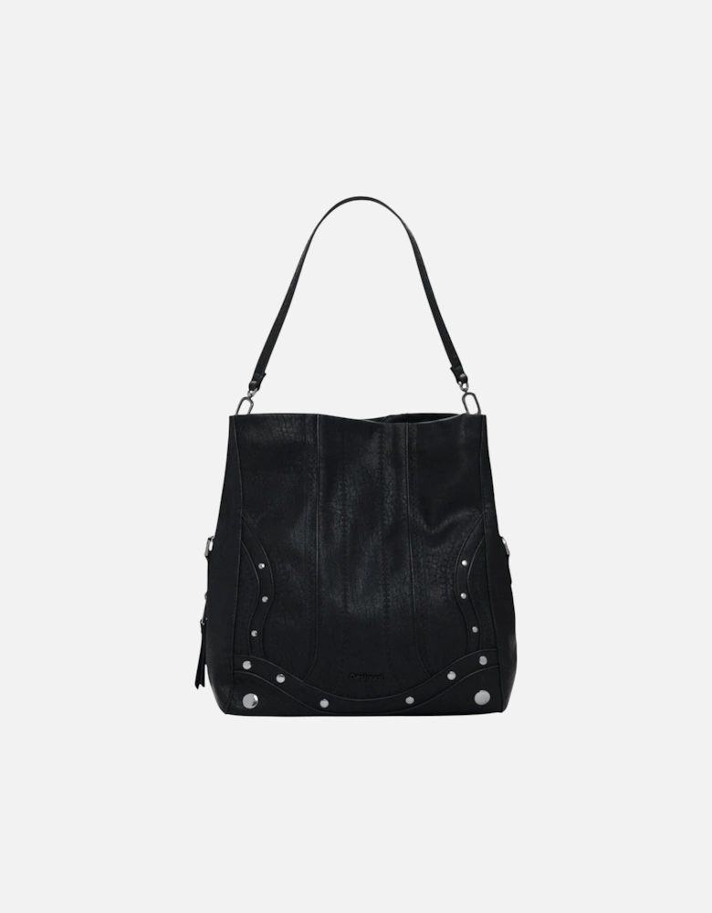 Polyurethane Structured Tote Bag Women - Black