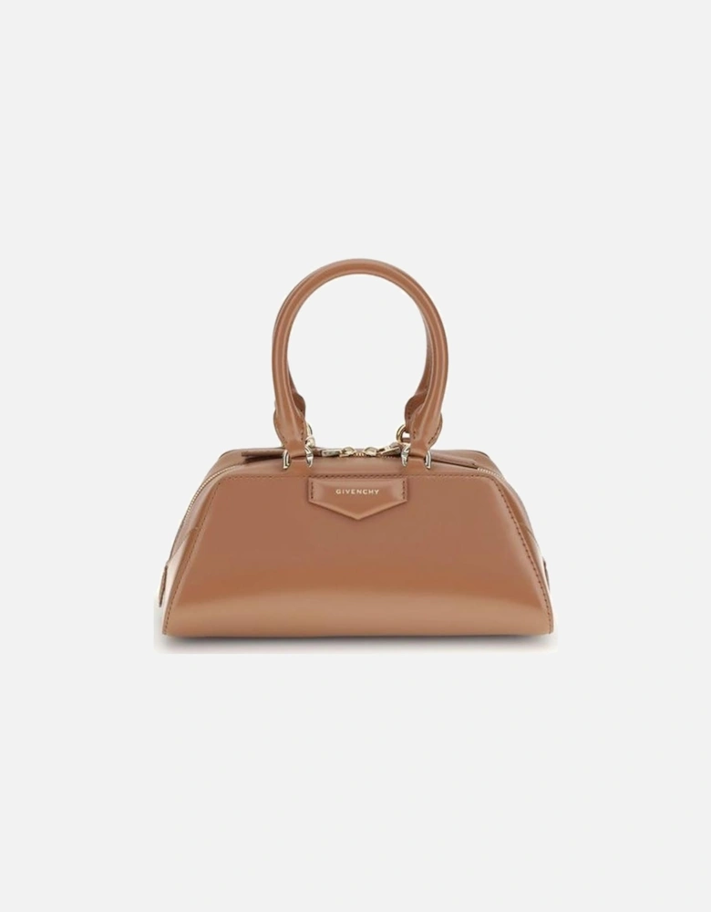 Antigona East West Mini Handbag with Gold Details Women - Brown