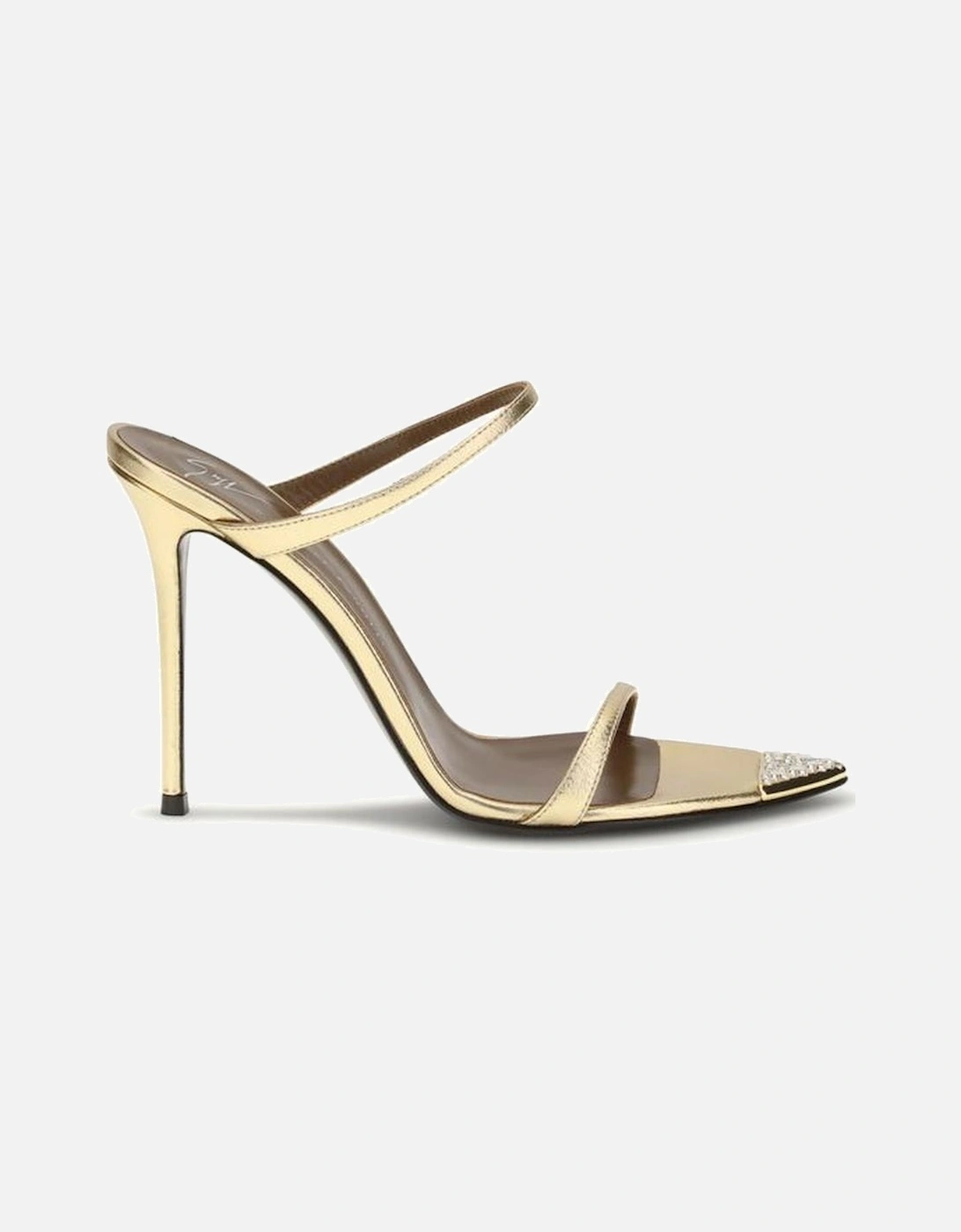 Open-Toe Mule Sandals with Rhinestone Ferrule Women - Gold, 5 of 4