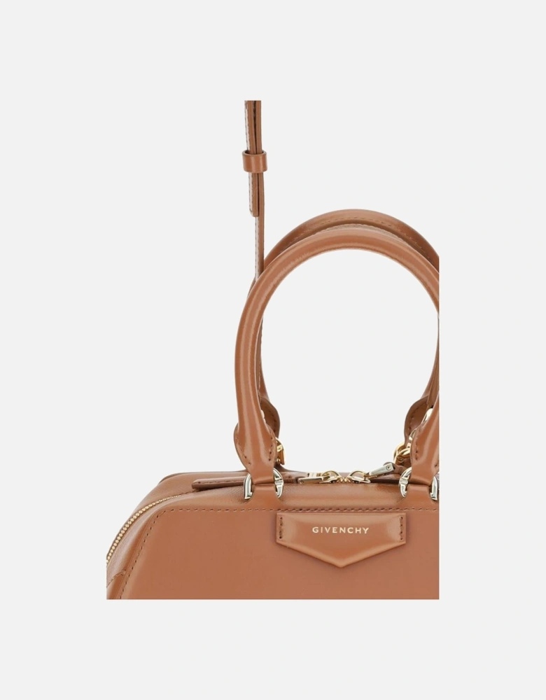 Antigona East West Mini Handbag with Gold Details Women - Brown