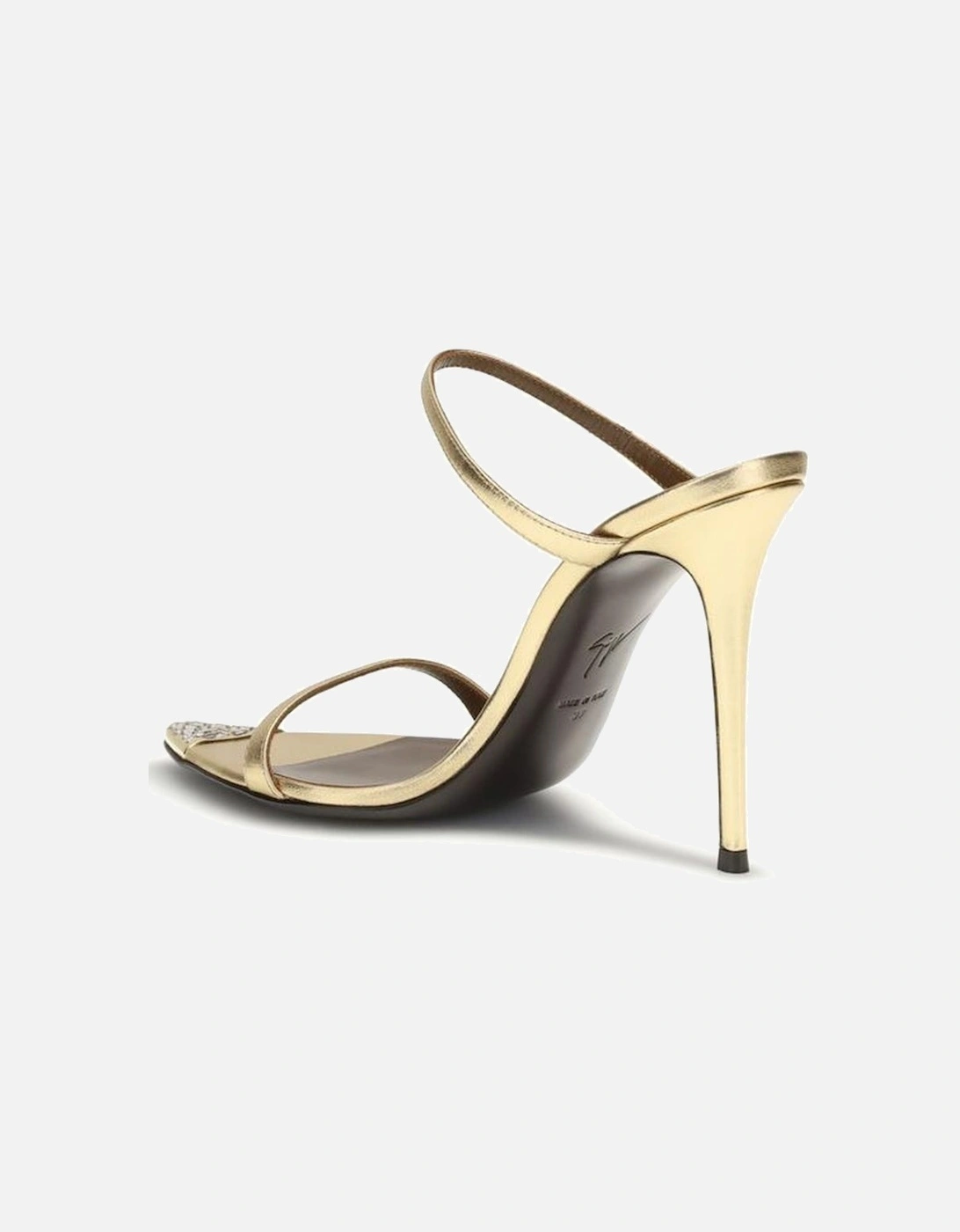 Open-Toe Mule Sandals with Rhinestone Ferrule Women - Gold