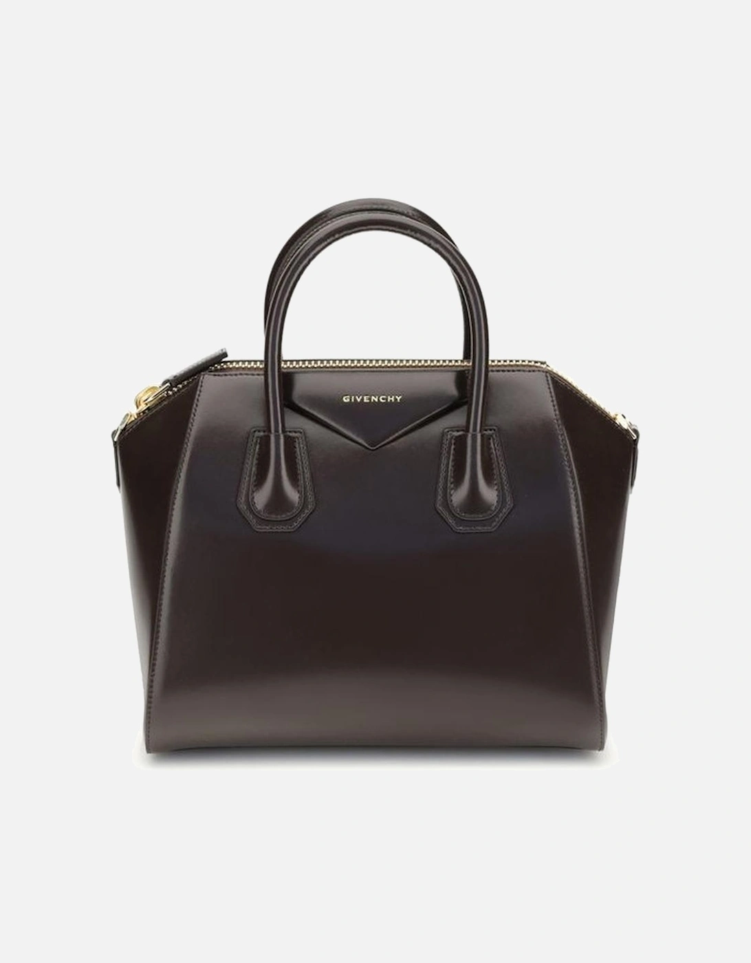 Calfskin Leather Handbag with Glossy Finish Women - Brown, 5 of 4