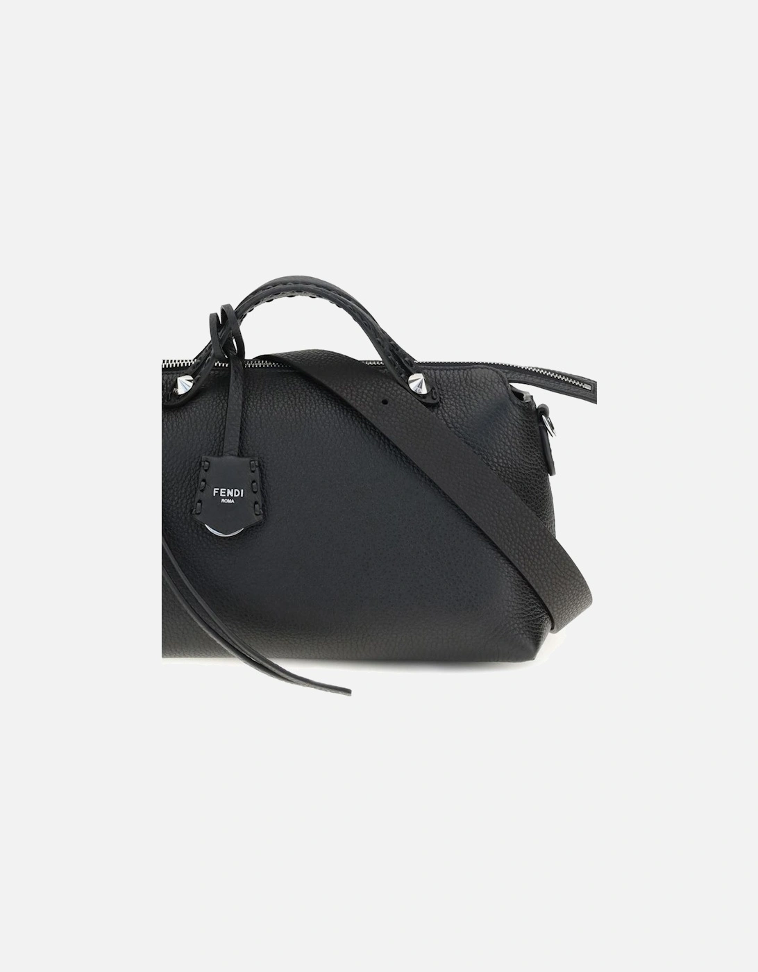 Leather Handbag with Gold-Tone Hardware Women - Black Shoulder Bags