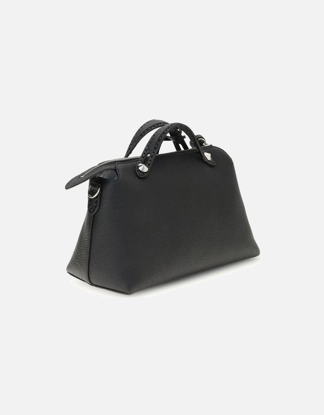 Leather Handbag with Gold-Tone Hardware Women - Black Shoulder Bags