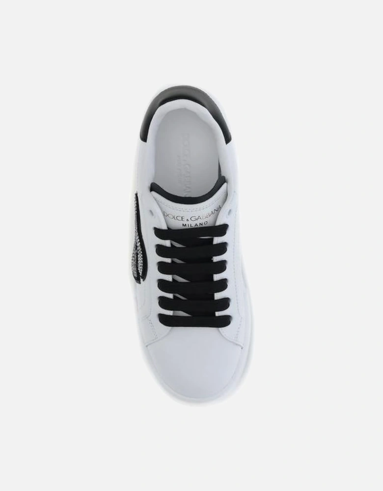 Leather Ankle Strap Sandals with Block Heel Women - White Sneakers