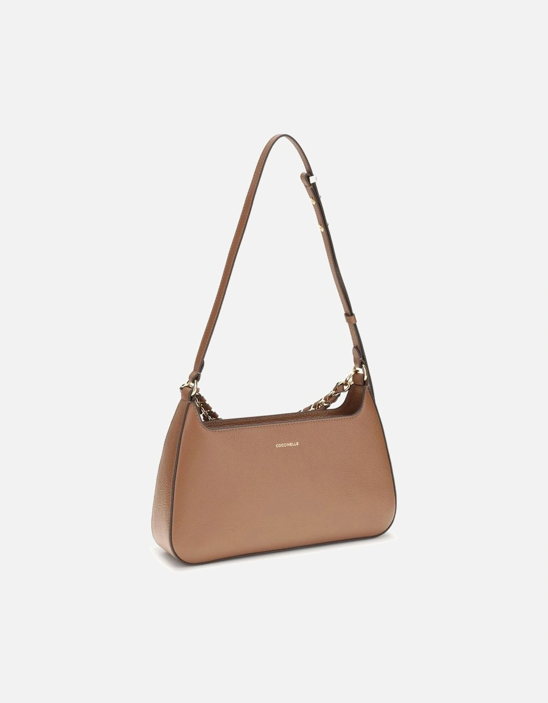 Leather Ankle Boots with Chunky Heel Women - Beige Shoulder Bags
