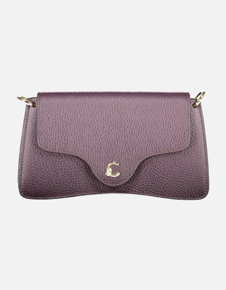 Leather Ankle Strap Sandals with Block Heels Women - Purple Handbags