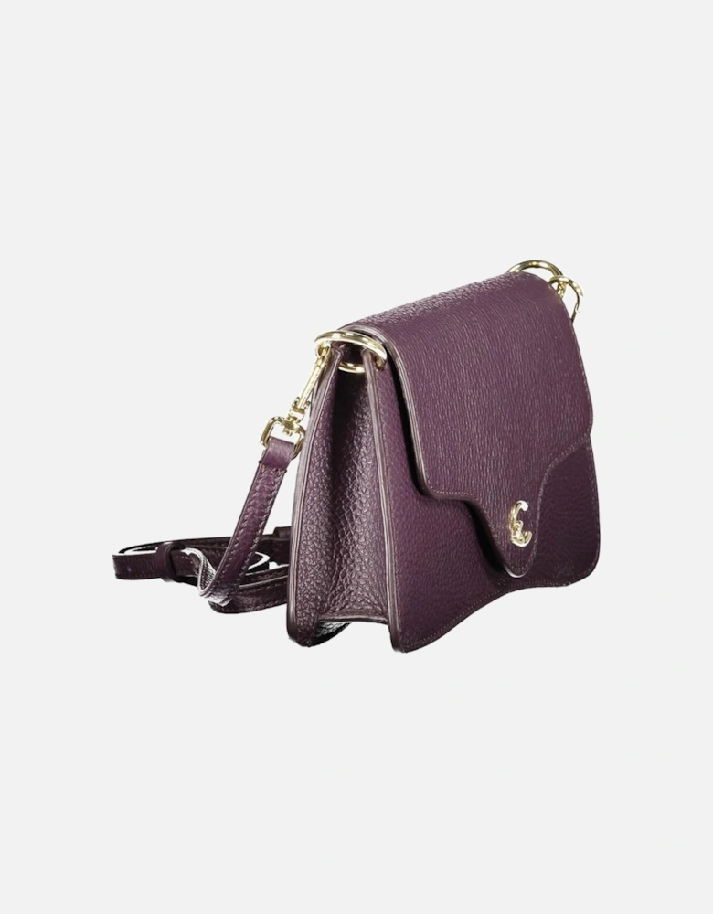 Leather Ankle Strap Sandals with Block Heels Women - Purple Handbags