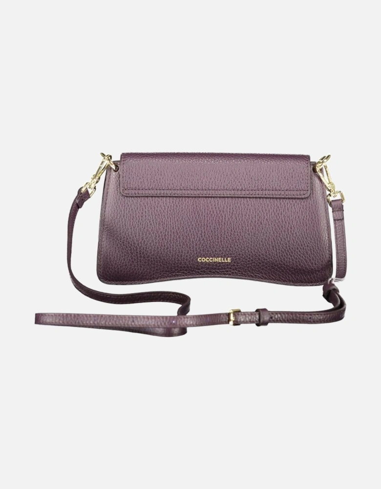 Leather Ankle Strap Sandals with Block Heels Women - Purple Handbags