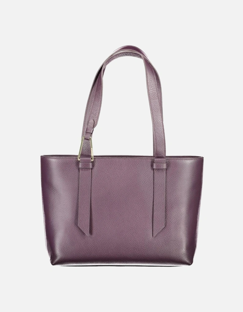 Leather Biker Jacket with Zipper Detailing Women - Purple Handbags