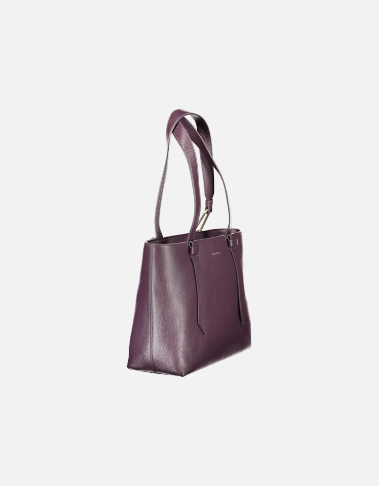 Leather Biker Jacket with Zipper Detailing Women - Purple Handbags