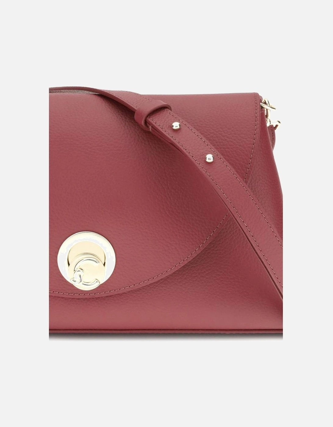Elegant Twist Lock Shoulder Bag with Gold Details Women - Red