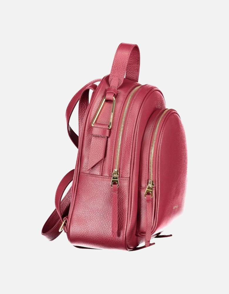 Leather Ankle Boots with Block Heel Women - Purple Backpacks