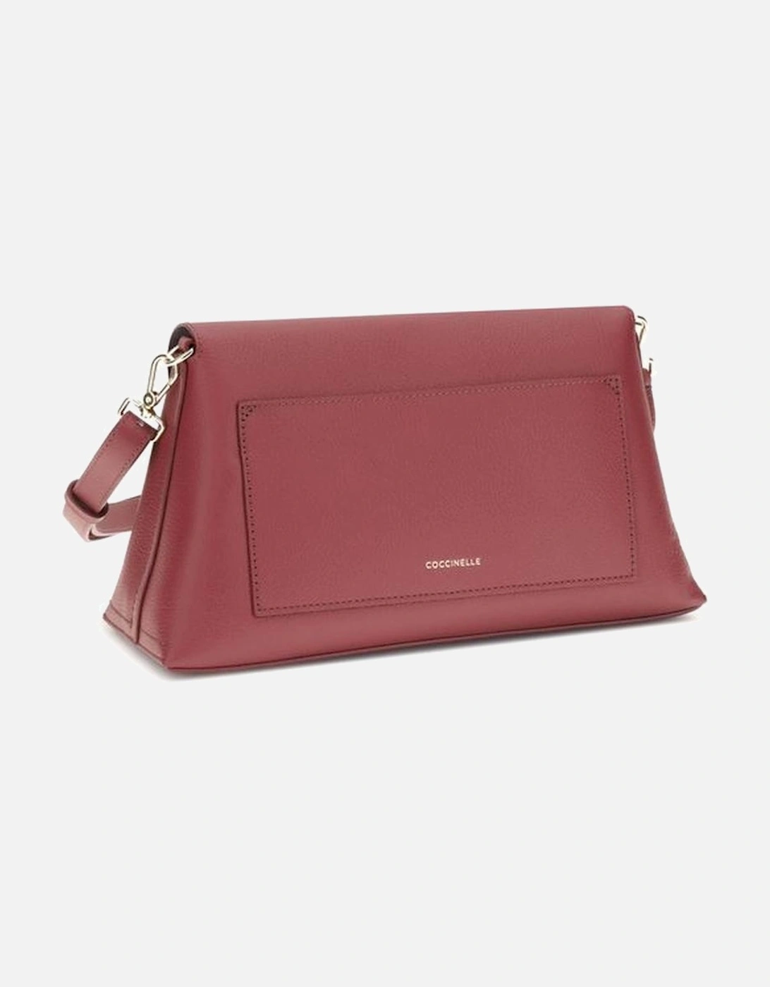 Elegant Twist Lock Shoulder Bag with Gold Details Women - Red