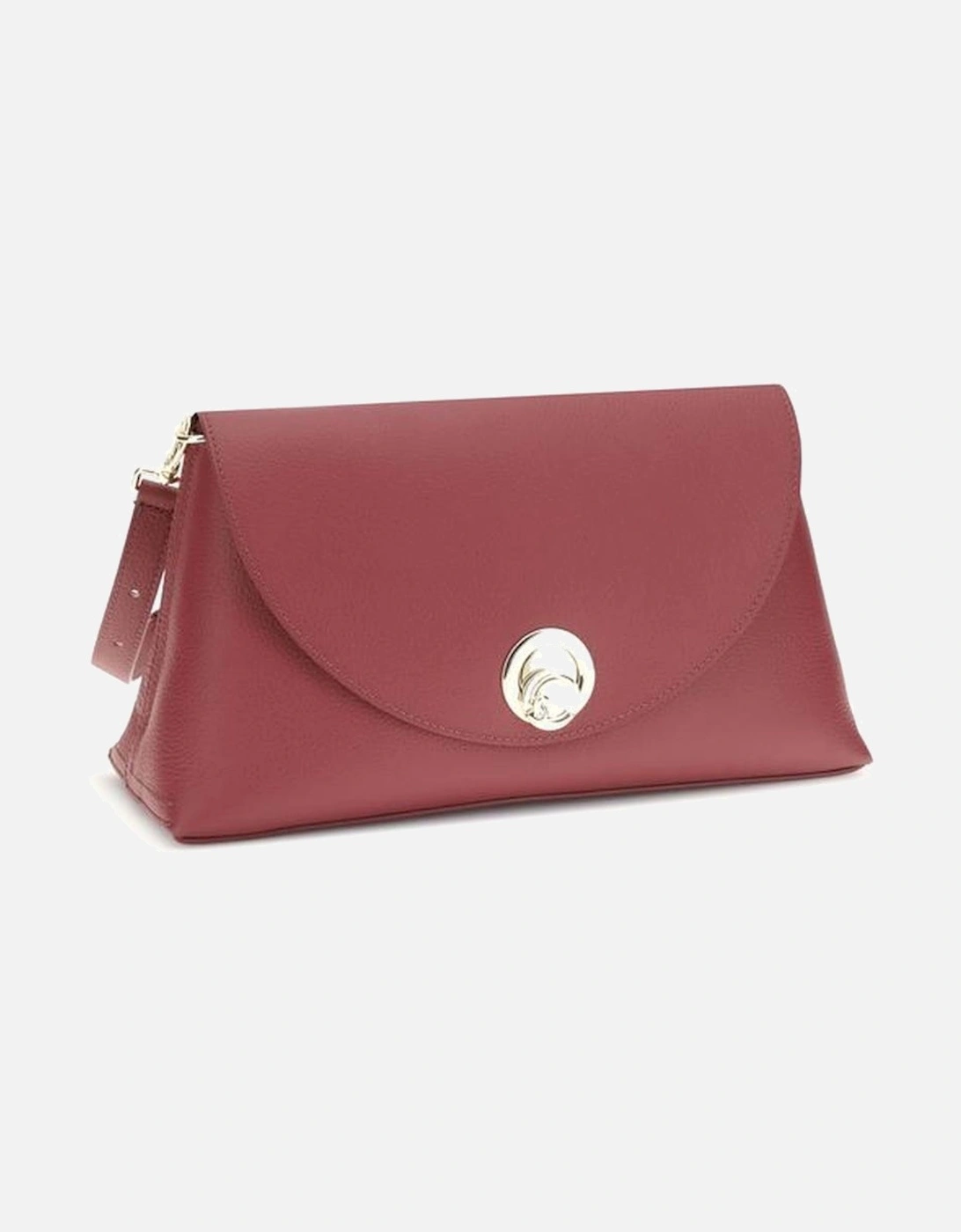 Elegant Twist Lock Shoulder Bag with Gold Details Women - Red