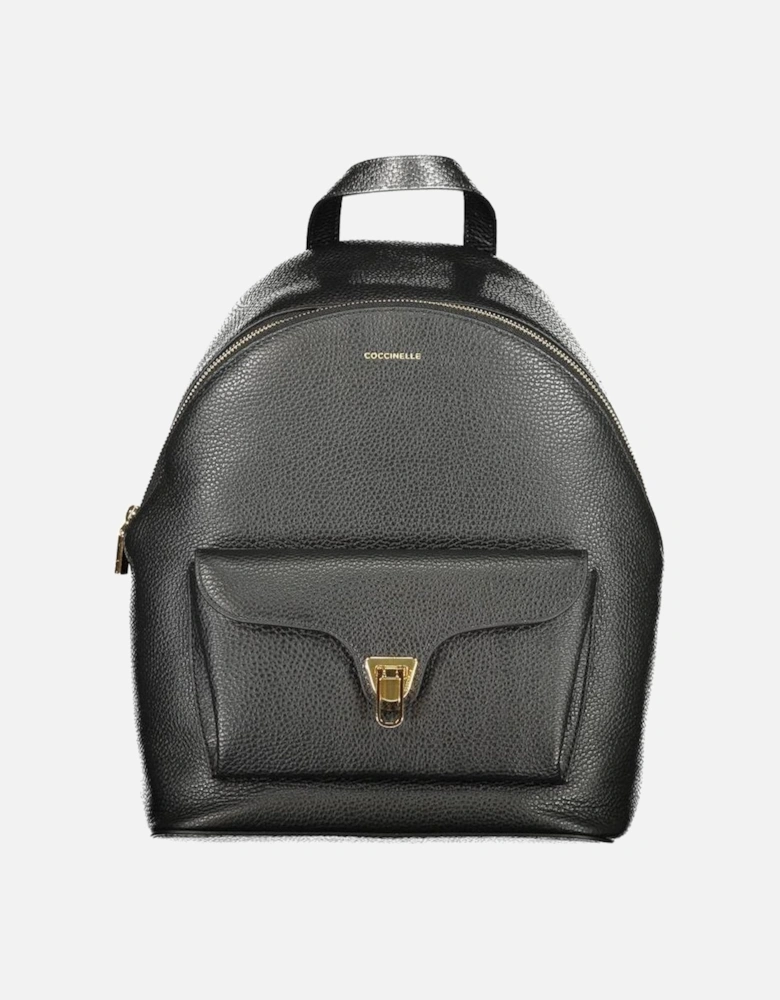 Leather Biker Jacket with Zipper Detailing Women - Black Backpacks