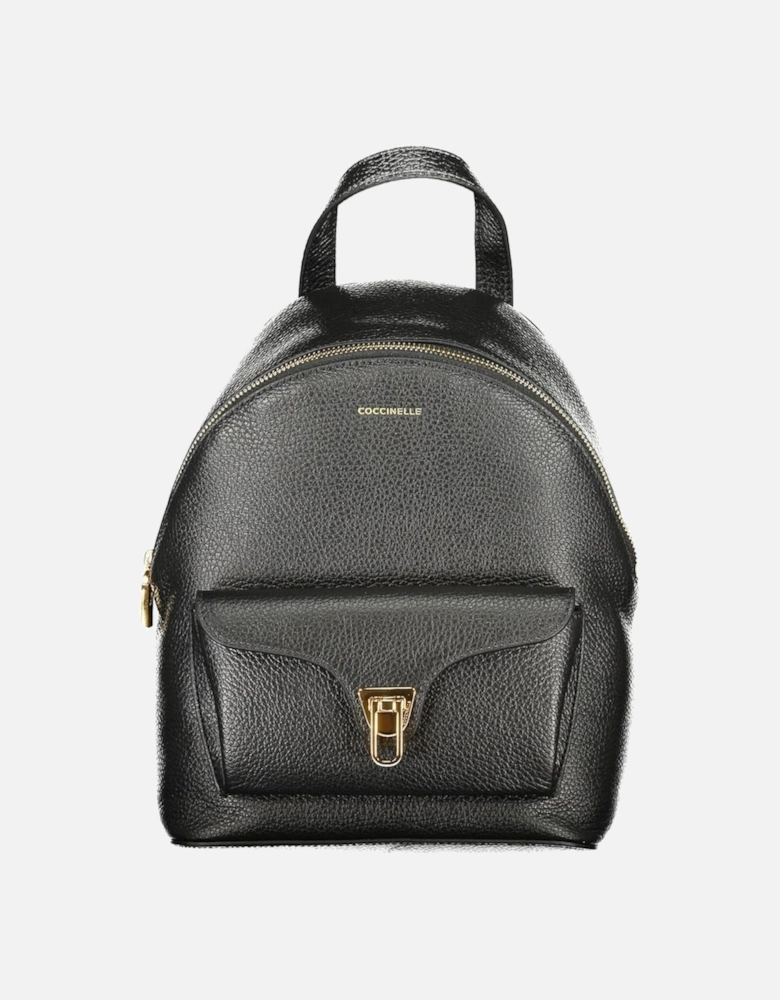 Leather Studded Crossbody Bag with Chain Strap Women - Black Backpacks