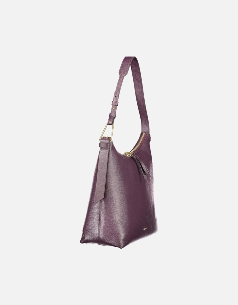 Leather High-Top Sneakers with Lace-Up Front Women - Purple Handbags