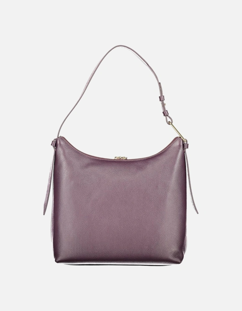 Leather High-Top Sneakers with Lace-Up Front Women - Purple Handbags