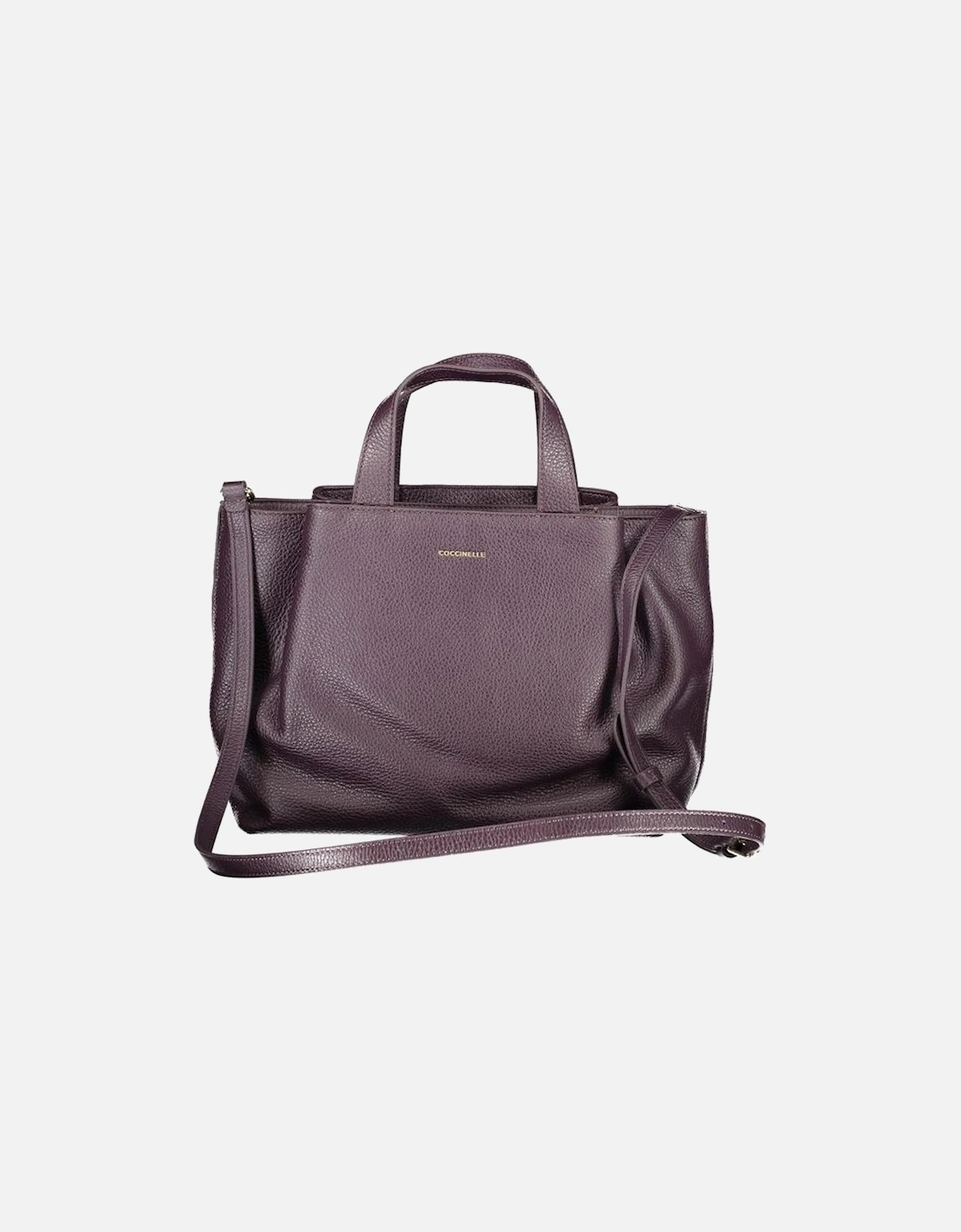 High-Top Leather Sneakers with Rubber Sole Women - Purple Handbags