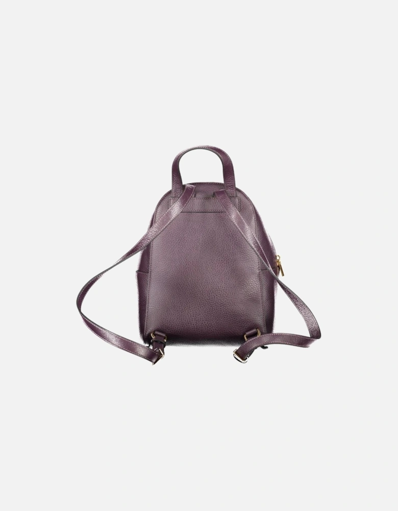 Leather Biker Jacket with Zip Detailing Women - Purple Backpacks